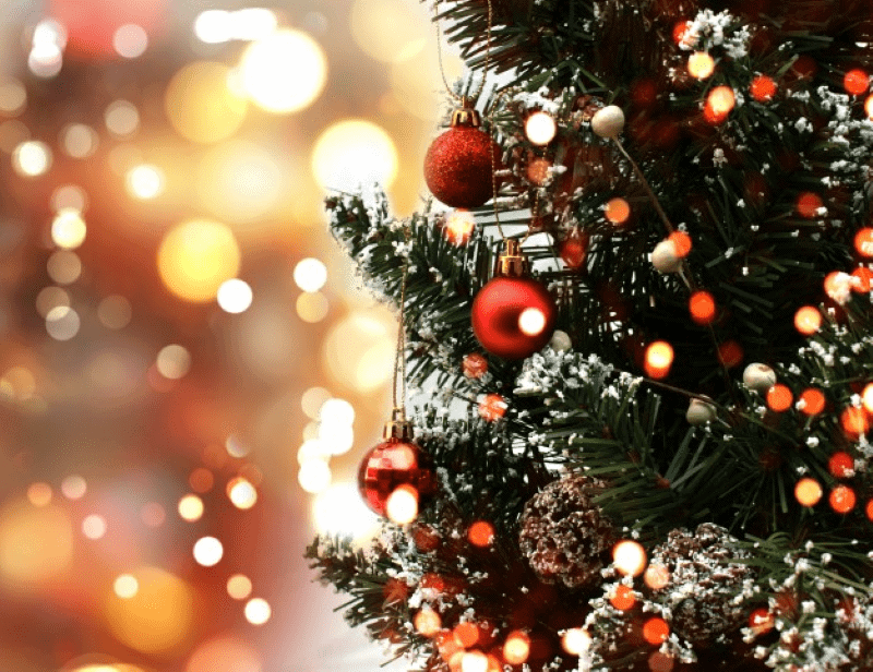 Jingle Bells and Slim Artificial Christmas Trees